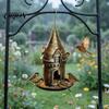 Уличная кормушка для птиц, ретро-кормушка в виде замка, металлическое подвесное садовое украшение для любителей, кормушка для диких птиц, задний двор, балкон, патио