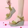 Fashion High Quality Wedge Sandals for Women 8cm High Heel New Summer  Platform Open Toe Elegant Shoe