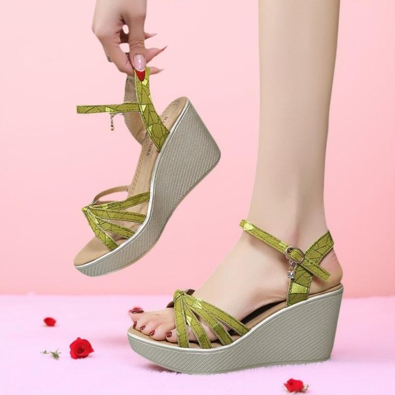 Fashion High Quality Wedge Sandals for Women 8cm High Heel New Summer Platform Open Toe Elegant Shoe