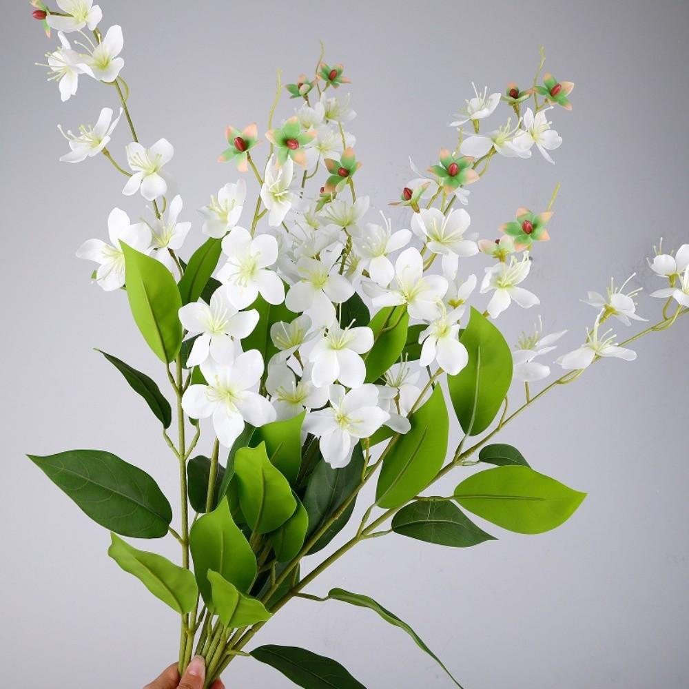 98cm 38.58in Artificial Jasmine Flower Branch Real Touch Fake Flowers Outdoor Garden Decor
