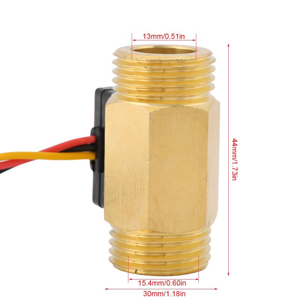 Прочный YFB1 G1/2" Магнитный датчик расхода воды Расходомер из латуни 1-25 л/мин Переключатель потока Промышленный