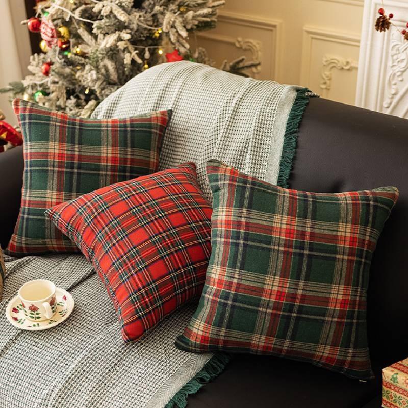 Рождественские клетчатые наволочки Чехол для подушки Кровать Диван Накидка Чехол для подушки Молния