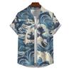 Summer Shirt For Men Lighthouse 3d Printed Men‘S Clothing Loose Oversized Shirt Beach Party Short Sleeved Tops Hawaii Sweatshirt