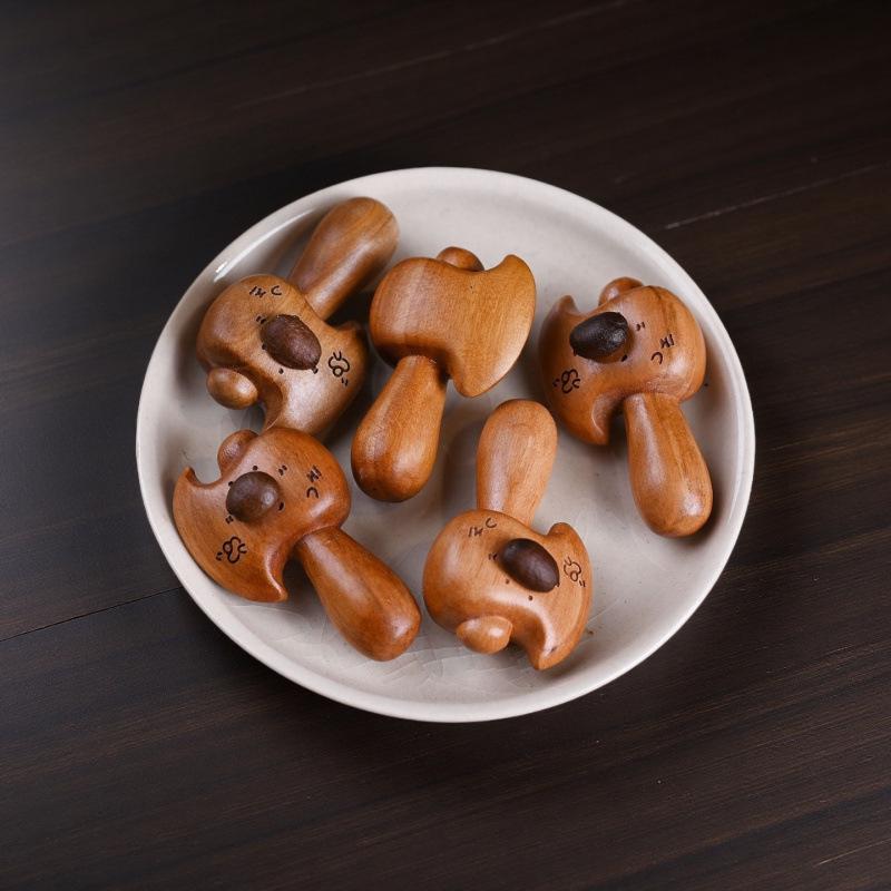 Peach Wood Coffee Bean Beading Pendants - DIY Handmade Multi-Style Cultural Accessories