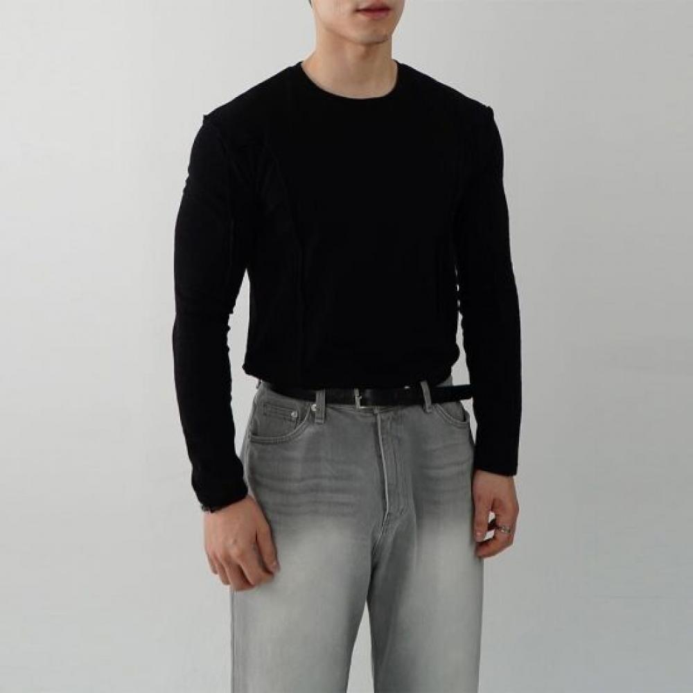 Onl Men 1 + 1 CuT Muscle FiT Long Sleeve WhiTe T shirT