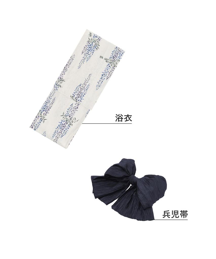 Комплект для смены юката Heiko E Kyoto, один размер [KYOETSU], плетение, неотбеленный, 2 предмета (юката, оби), Женский (2. Шигуре, большинство)