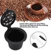 4 Pcs Refillable Plastic and Stainless Steel Coffee Capsule Filters with Cleaning Brush