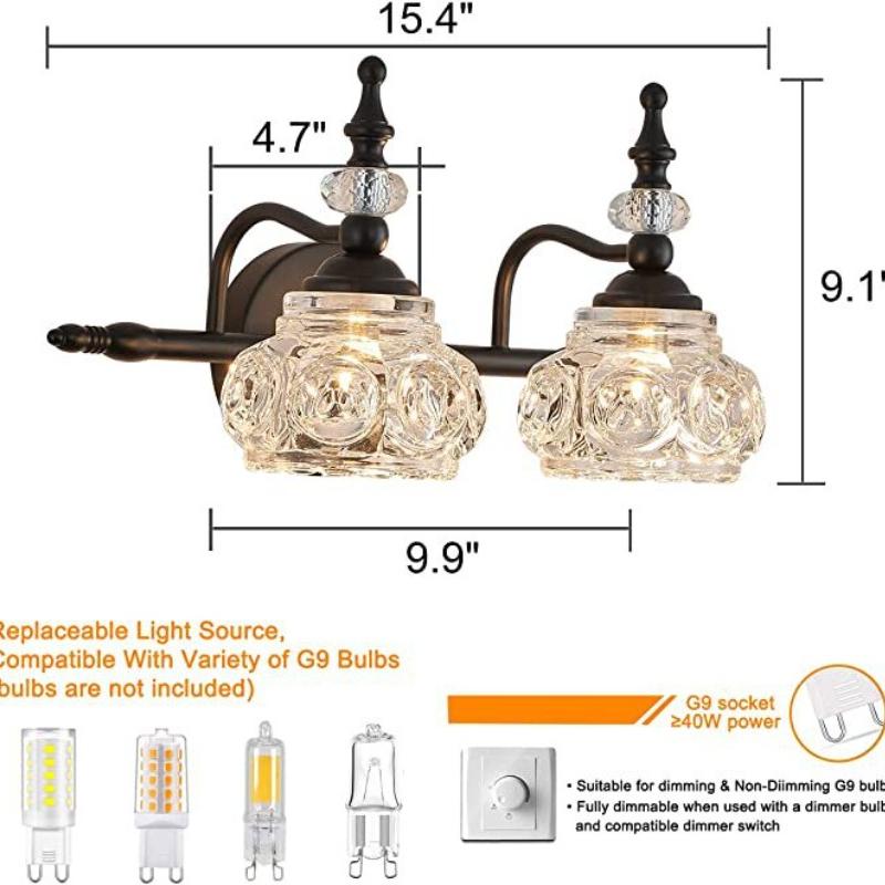 Зеркало для ванной комнаты, передний светильник, стеклянный абажур в американском стиле, ретро, ​​прикроватный настенный светильник, зеркальный светильник для ванной комнаты