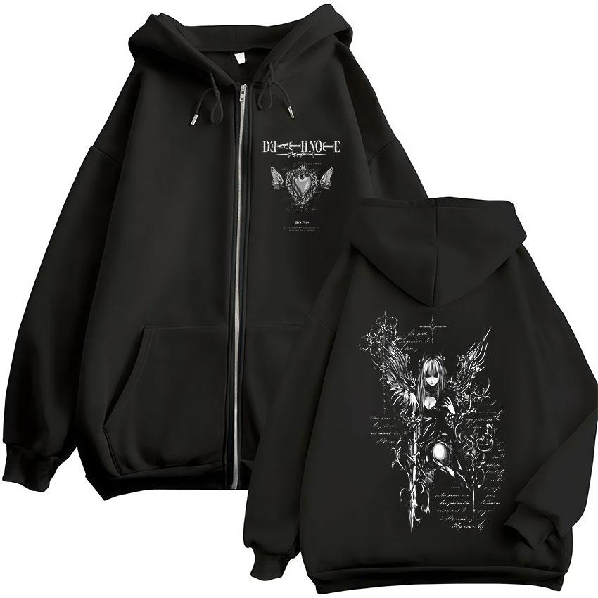 Anime Death Note Misa Amane Zipper Hoodies Men Women Clothing Fashion Casual Long Sleeve Zip Up Hooded Sweatshirts Jacket Coat