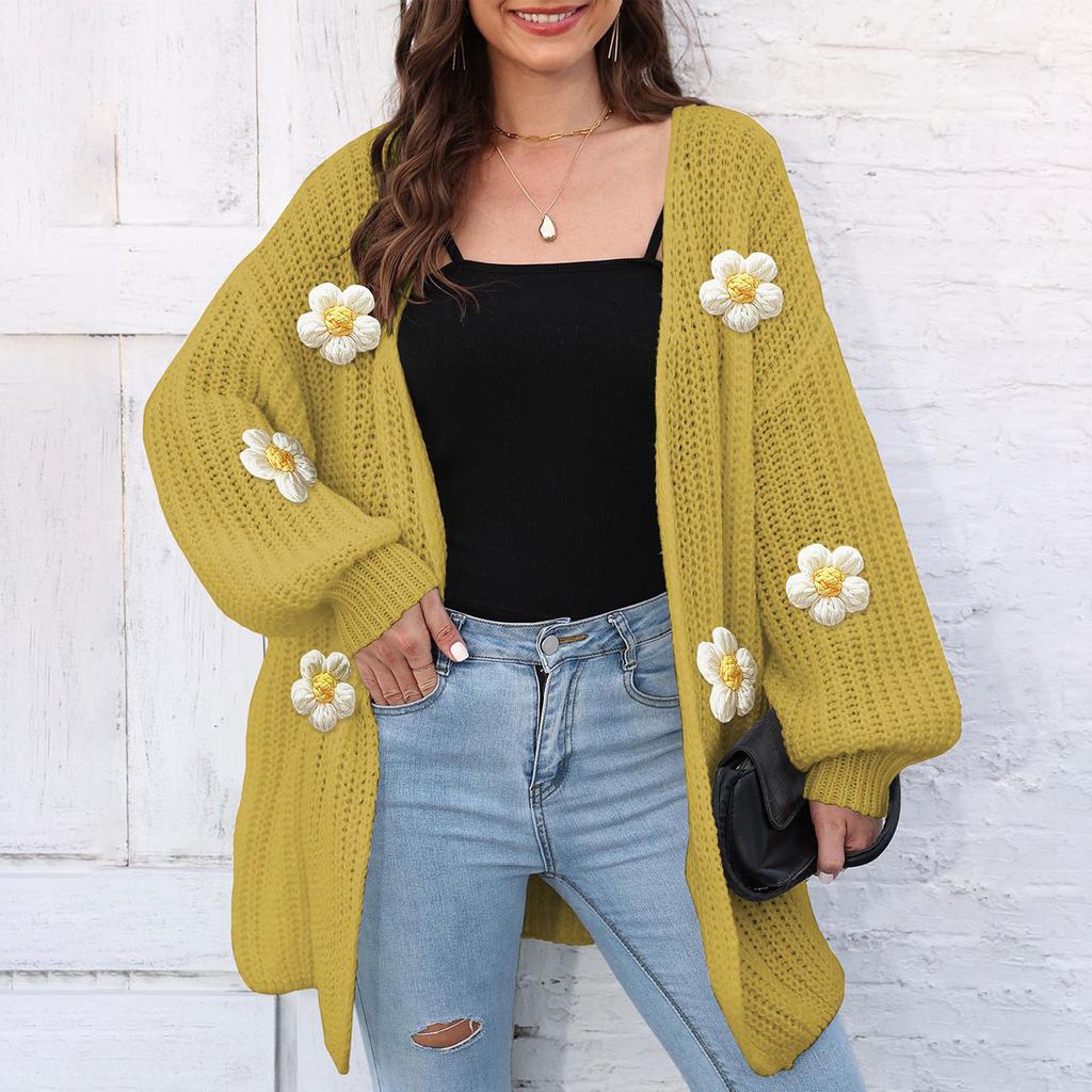 Women's  Chunky Needle Woven Sweater Cardigan Loose Lazy Style Casual Sweater