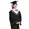 Bachelor Uniform with Hat V Neck Knee Length Long Sleeve Hidden Button Liberal Arts Student Graduation Robe Graduation Party Clothes