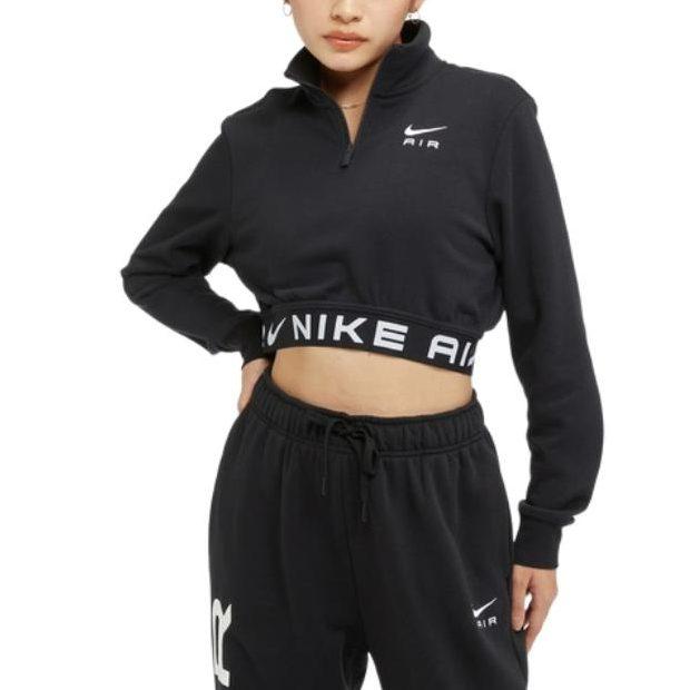 Nike Толстовки Женские Черные С Высоким Воротником Умеренный Обычный FB8068-010