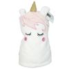 [A1822] - Plush Blanket 'Licorne My Unicorn' White Pink - 100x75 Cm