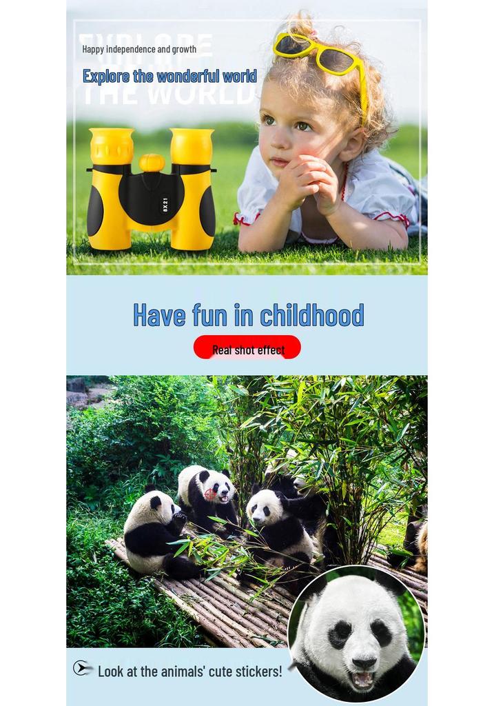 8x21 HD Kids Educational Handheld Binoculars: Outdoor Science Exploration