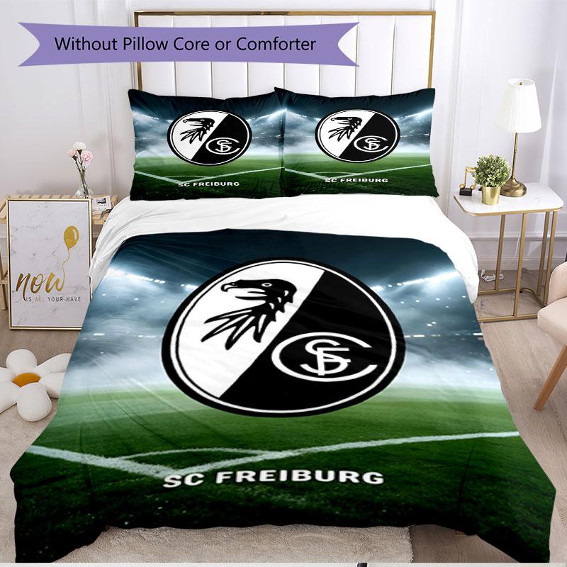 3pcs Duvet Cover Set (1*Duvet Cover + 2*Pillowcase, Without Core), SC Freiburg Print Soft All‑Season Bedding Set, Home Bedroom Decor Gift
