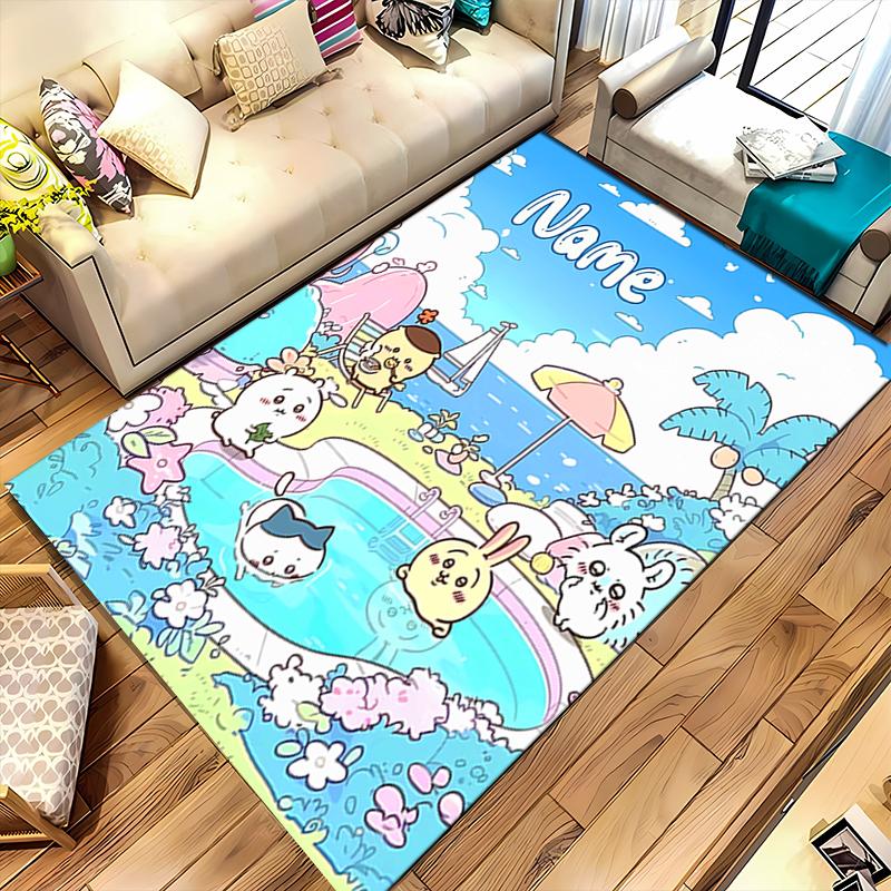 Custom personalization Chiikawa Area Rug - Perfect For Kitchen, Bathroom,Laundry Room Decor Large Size Available,Gift All Seasons