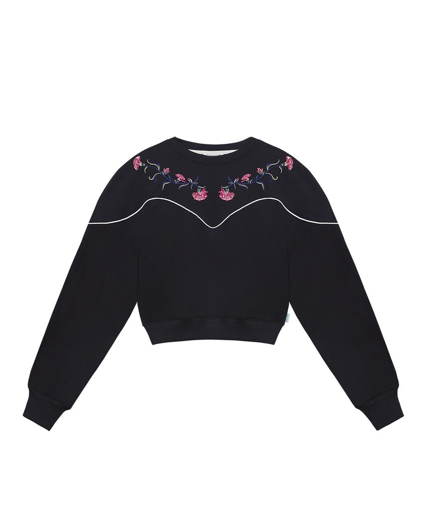 INSTANTFUNK Western Embroidered Sweatshirt - Navy