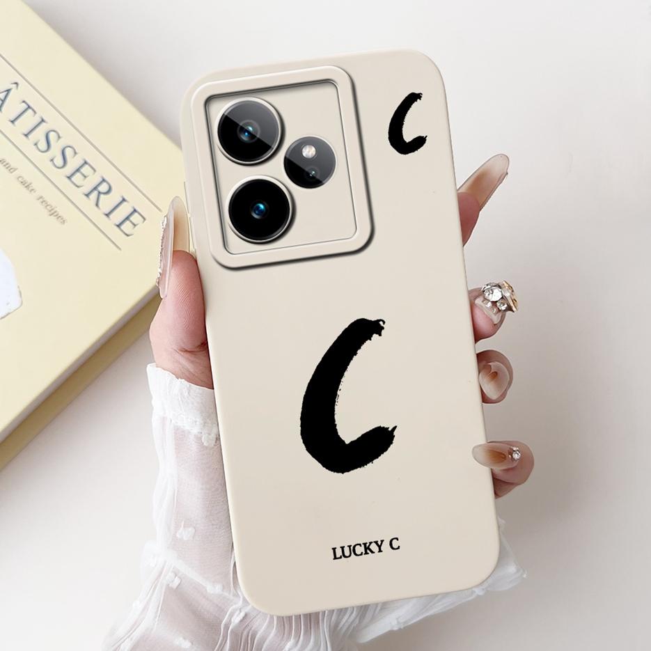 Чехол для Realme GT7 5G RMX5061 Милый Чехол с Счастливыми Буквами Мягкий ТПУ Матовый Чехол для Телефона Для Realme GT 7 Pro GT7 T 7T GT7T Fundas Coque