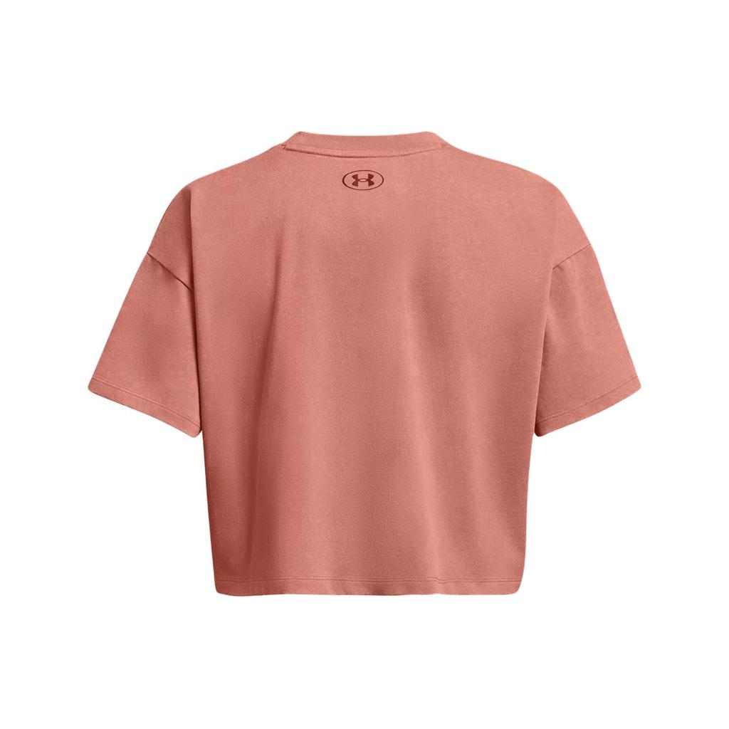 Under Armour Футболка с коротким рукавом и круглым вырезом, с принтом букв, женские топы, цвет каньон-розовый 1383048-696