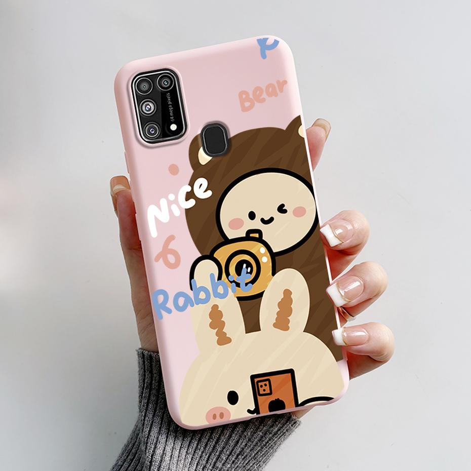 Силиконовый чехол для Samsung M31 M 31 Чехол Милый Кролик Панда Ударопрочный чехол для телефона для Samsung Galaxy M31s M31 s M315F M317F Etui