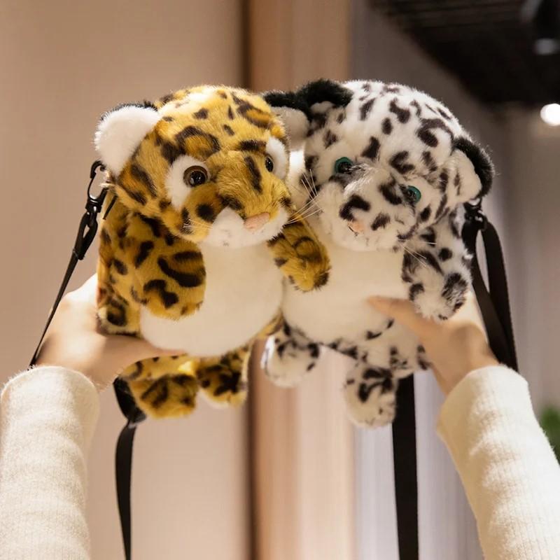 Мягкая плюшевая сумка-рюкзак в виде красной панды, леопарда, тигра, коалы, плюшевая игрушка, кошелек для телефона и монет, сумки, подарок для девочки, сумка-мессенджер