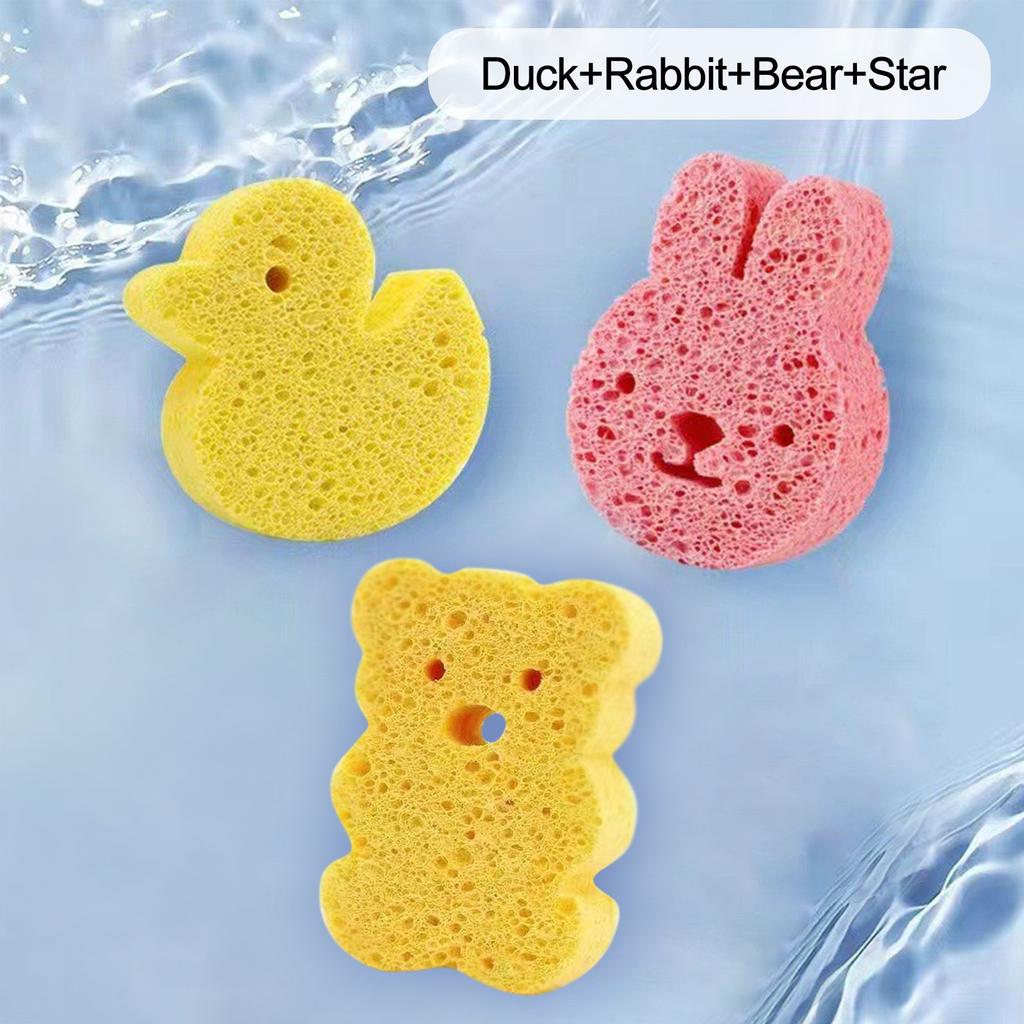 Baby Bath Sponges, Animal Shape Natural Kids Bath Sponges For Babies, Gentle On Newborn And Toddler Skin
