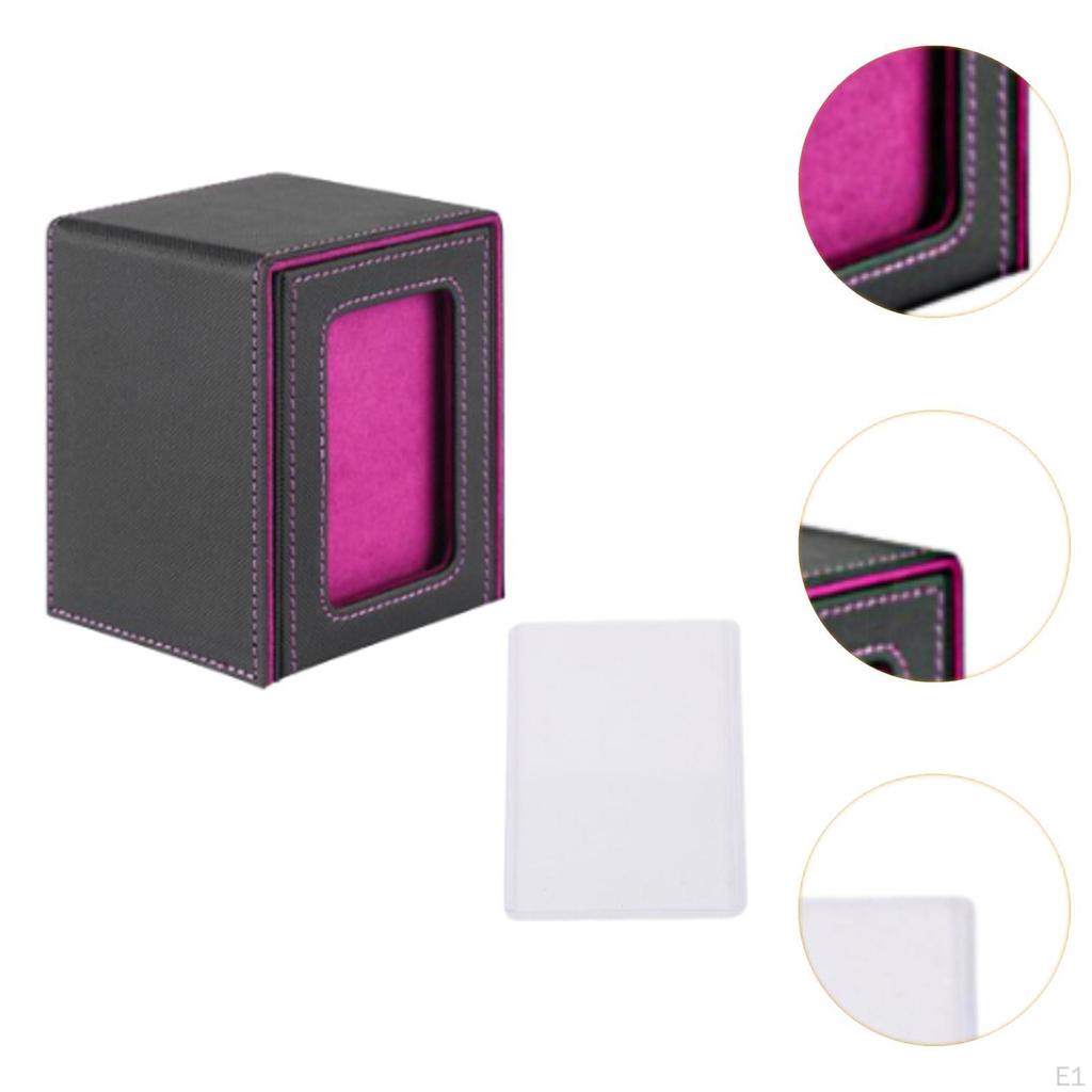 Card Deck Box Storage Leather Magnetic Closure, Display Case Album Baseball