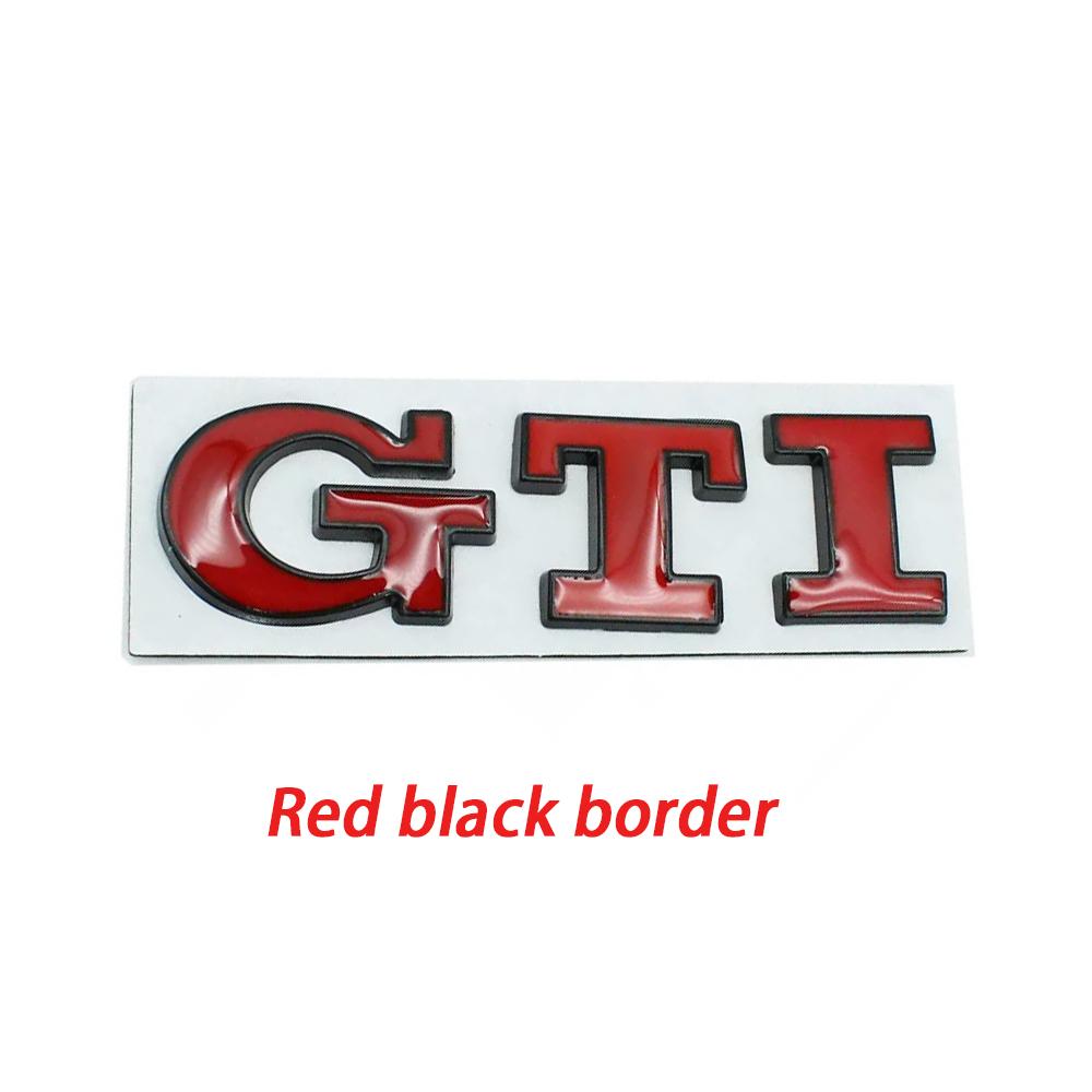 YKPSC1 GTI 3D Metal 1pcs GTI Logo Car Rear Trunk Emblem Side Sticker for VW Golf5 6 7 8 Polo Jetta Tiguan Passat T-Roc MK2 MK5 MK7