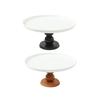 Elevated Ceramic Cake Plate Footed Stand Round Serving Platter for Displaying Cupcakes Cookies Snacks