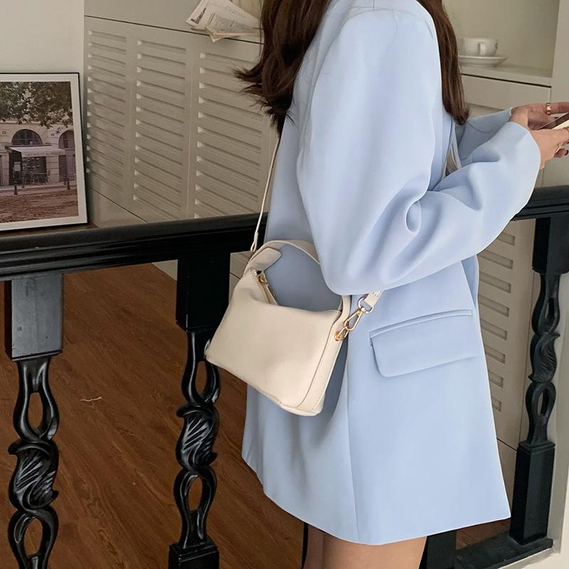 Сумка через плечо French Clouds Большая вместимость Модная женская сумка из чистого цвета Сумка-ланчбокс в стиле ретро из искусственной кожи Простая сумка для пельменей