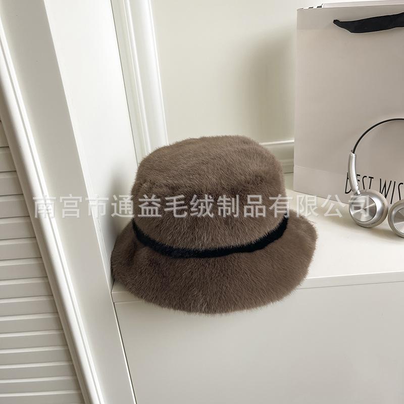 Women S Plush Bucket Hat Warm Windproof Autumn Winter Casual Hat