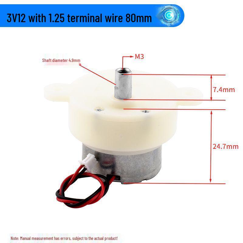 Редукторный двигатель 300 3В-6В для робота, вращающихся поделок, электрического светового короба - Низкая скорость