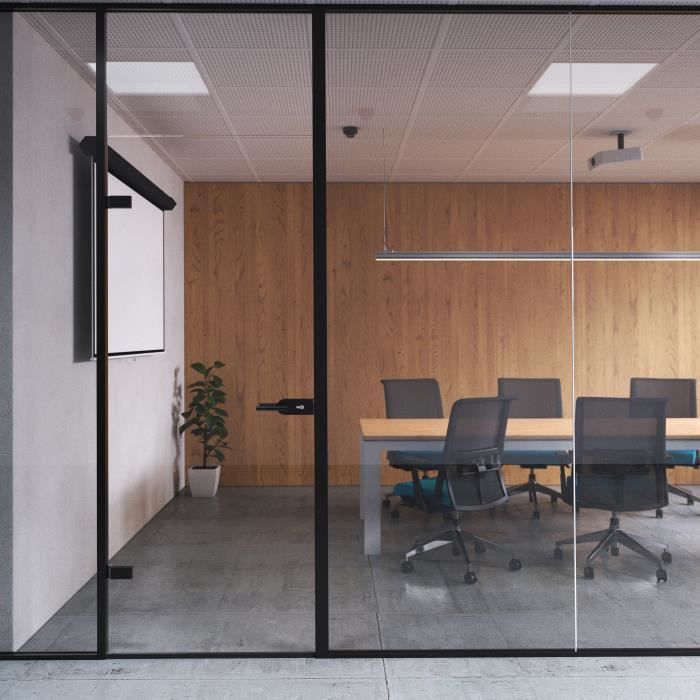 Emuca serrure pour porte en verre avec cadre en bois, cylindre avec clés, pour porte en verre 8-12mm, acier et aluminium, peint en