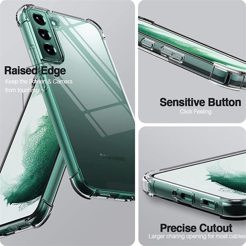 Clear Silicone Soft Phone Case For Samsung S25 S24 S23 S22 Ultra Plus S21 FE A51 A52S A54 A53 A16 Camera Shockproof Bumper Cover