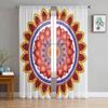 Красочная прозрачная занавеска Мандала для спальни, тюлевая занавеска из вуали для кухни, гостиной, декор, украшение для окна
