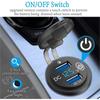 2 в 1 водонепроницаемое автомобильное зарядное устройство Dual QC 3,0 USB с сенсорным переключателем 12 В 24 В розетка прикуривателя для мотоцикла, лодки, грузовика, квадроцикла