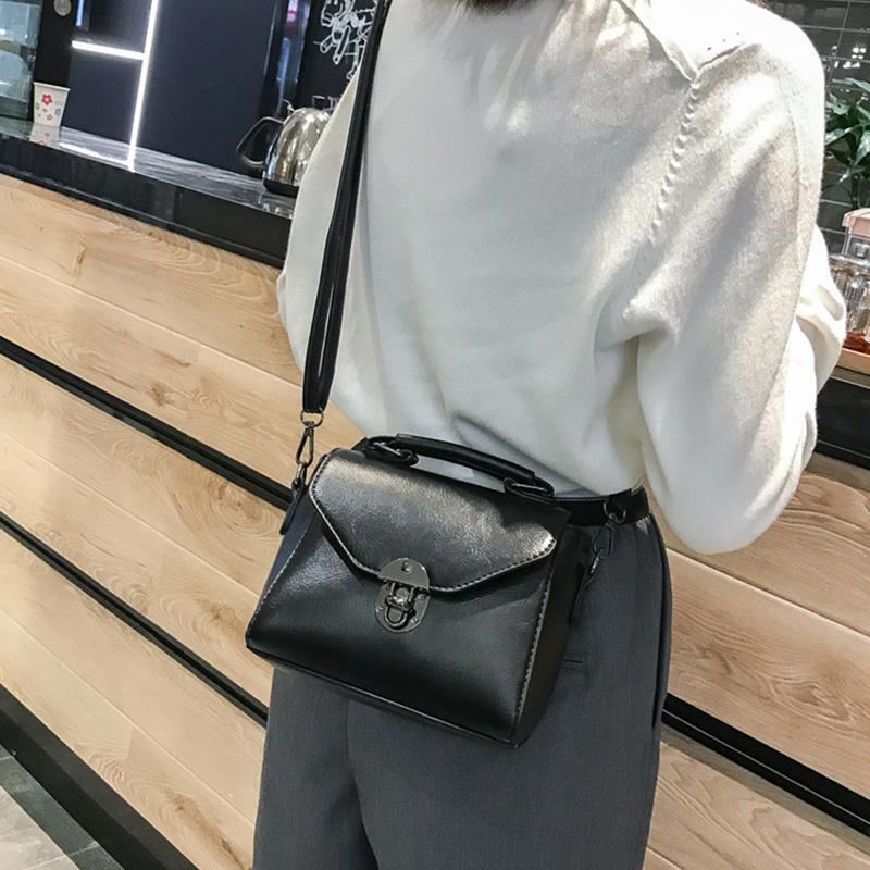 Small Square Bags For Women Fashion Solid Color Designer Crossbody Shoulder Bag Vintage PU Leather Handbags Female Bag