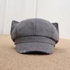 New fashion octagonal hat cute cat ears polka dot newsboy hat children's spring and autumn face little painter hat