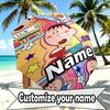 Custom Name Personalized Crayon Shin Print Umbrella, Auto Open Close, 8‑Rib Sturdy Frame, Commute Camping Hiking Use, Birthday Gift