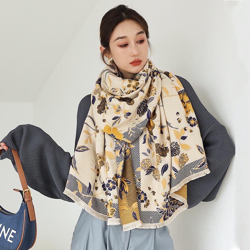 New Style Stylish Printed Air-conditioned Room Shawl Scarf Office Warm Nap Blanket Autumn and Winter Warm Scarf
