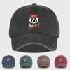 Винтажная Бейсболка Route 66 "Материнская дорога" Стираная Регулируемая Унисекс Для Байкеров Путешествий Солнцезащитная