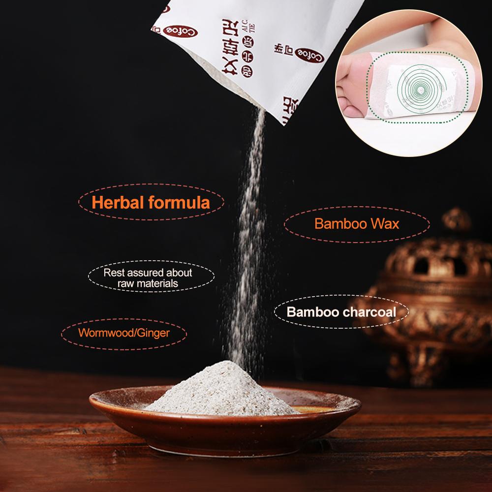 Патч для ног Detox (Патчи+ Клеи) Пластыри с полынью и имбирем, детоксикация, токсины, сон, похудение, травяная палочка от сырости