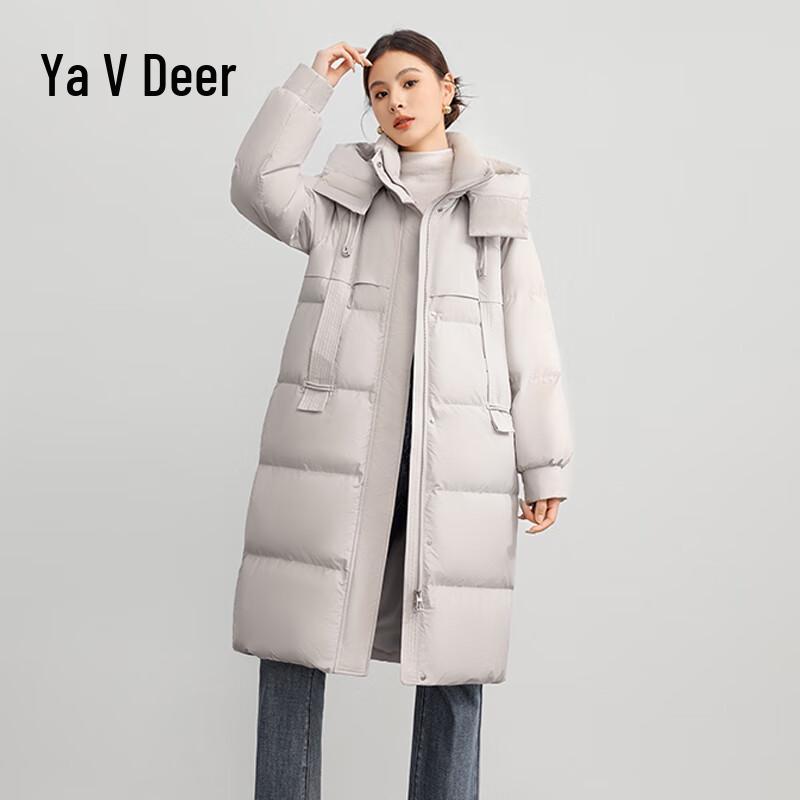Женский пуховик средней длины Yalu со съемным капюшоном