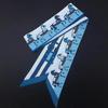 New Fashion Brand Horse Carriage Print Silk Small Ribbon Women Silk Scarf Handbag Ribbons Female Head Scarf Long Scarves