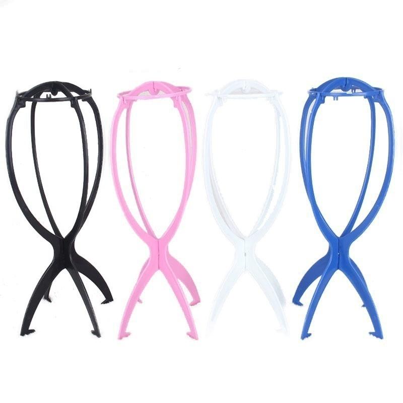 Plastic DIY Wig Stand Stable Portable Folding Stand Holder for Short Wig