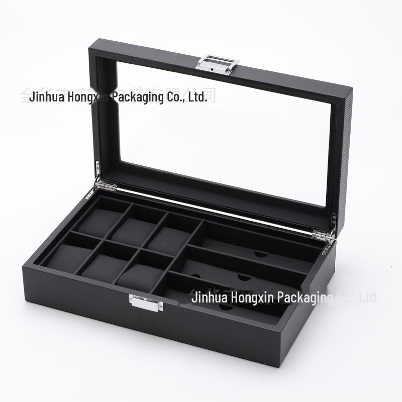 Роскошная многопозиционная шкатулка для часов и ювелирных изделий из углеродного волокна