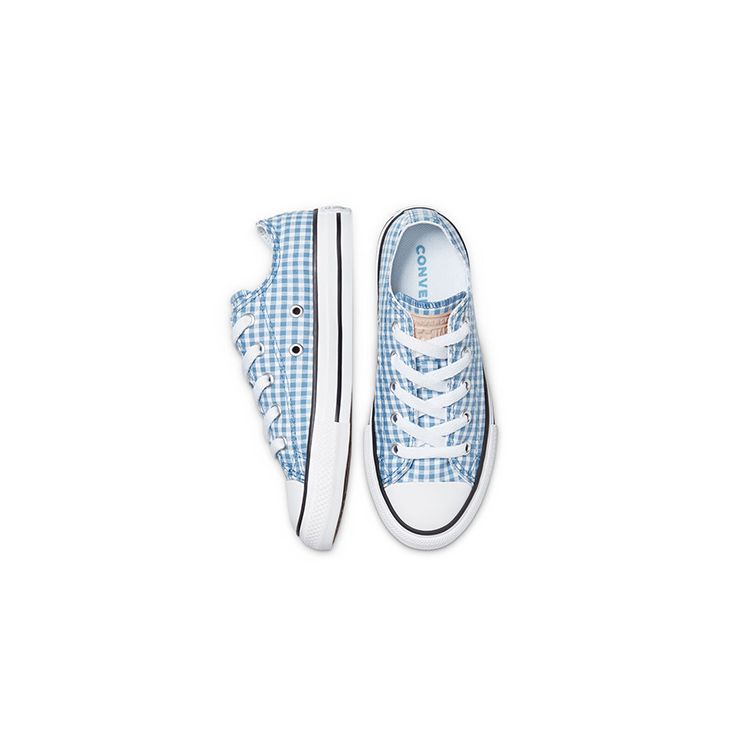 Converse Chuck Taylor All Star Низкие Удобные Универсальные Прочные Дышащие Низкие Канвасовые Кеды Детские Кроссовки Синие Белые 670694C