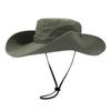 Big Brim Hiking Fisherman Hat Quick-dry Men Bucket Cap Fashion Drawstring Sun Hat  Outdoor