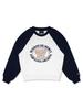 LA MAISON STUDIO Women'S Crop Sweatshirt Bearfriends Two-Tone Mix Sweatshirt Navy White (Fcc3Ts450W)