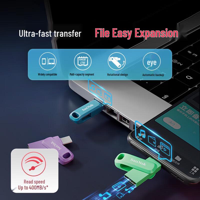 SanDisk DDC3 Dual USB-C & USB 3.2 Flash Drive